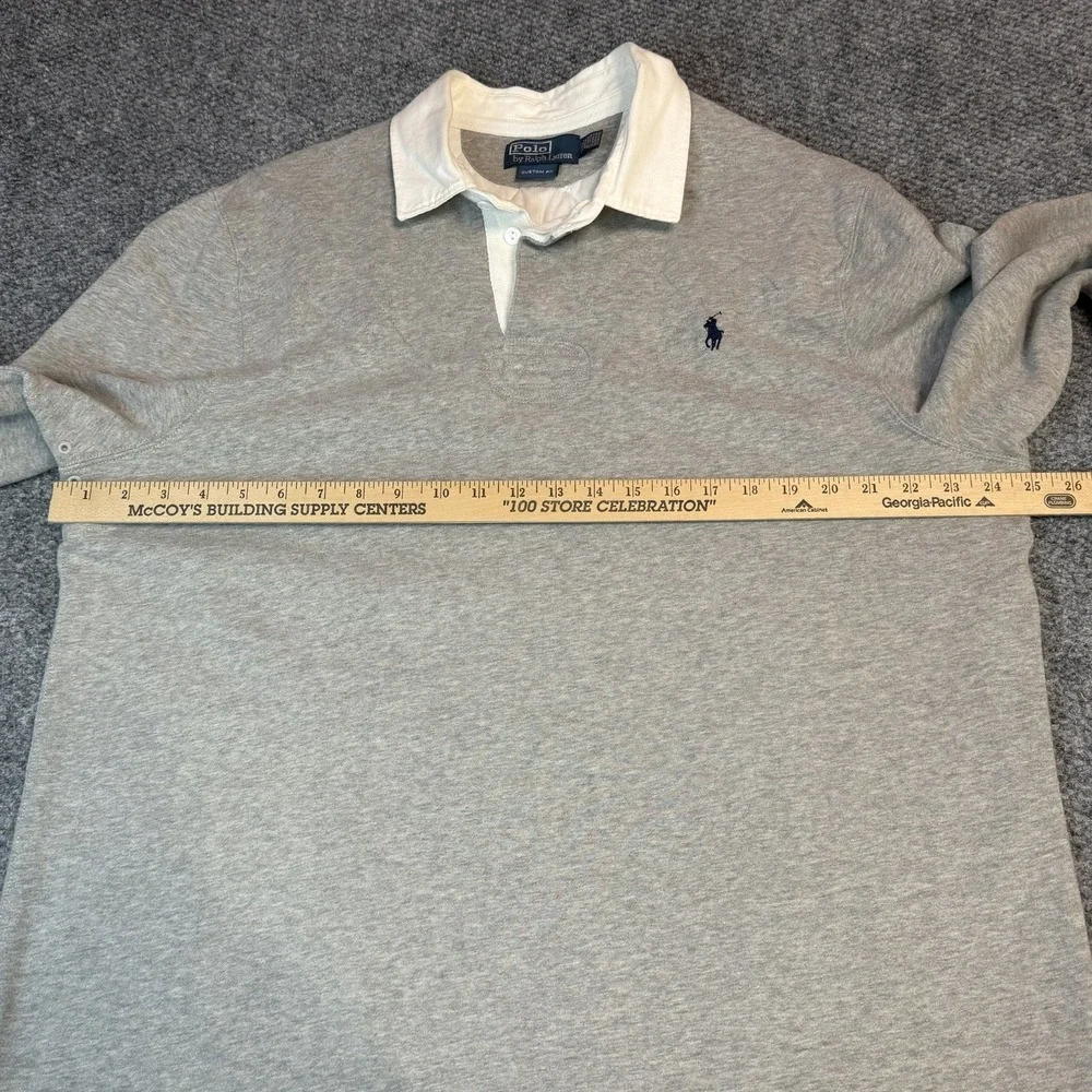Polo Ralph Lauren Iconic Rugby Shirt Andover Heather Gray Classic Men's XXL